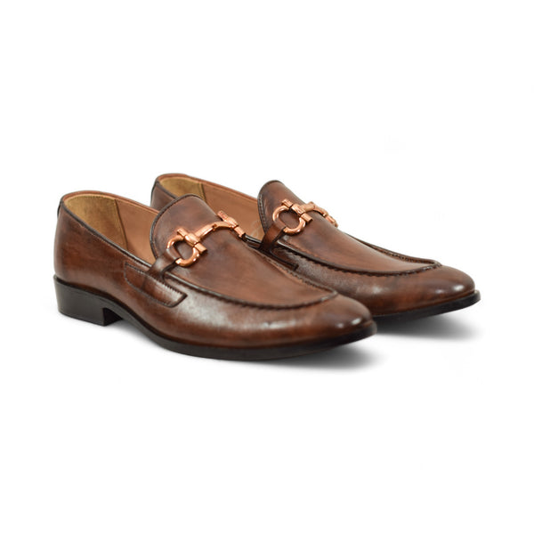 OldKent Pointy Gold Buckle Leather Shoe