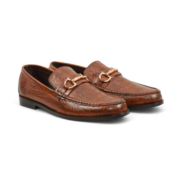 OldKent Gold Buckle Croc Leather Shoe