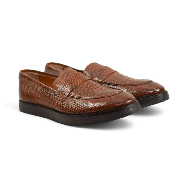 OldKent Crocodile High Sole Leather Loafer