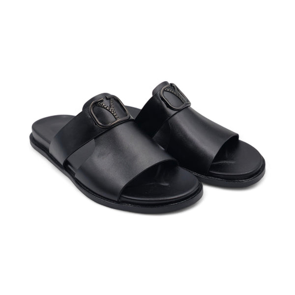 OldKent Sleek Black Leather Slipper